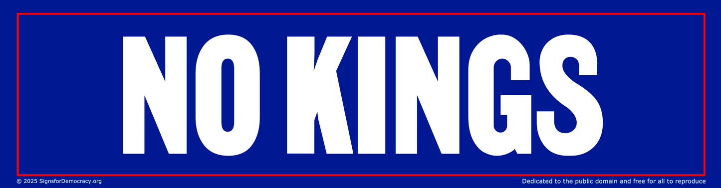 Bumper sticker - No Kings