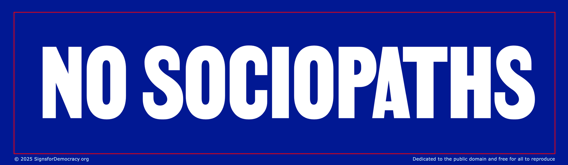 Billboard - No sociopaths