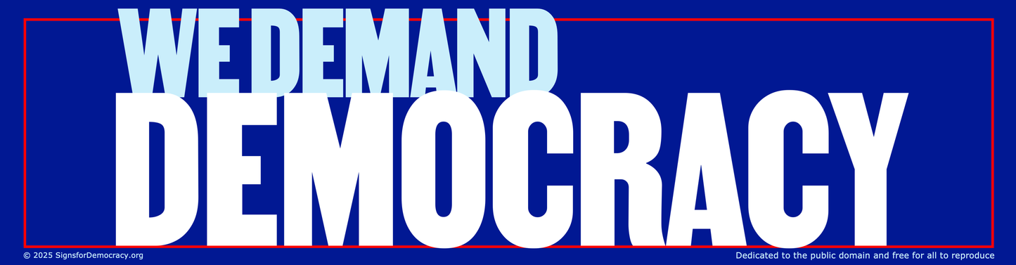 Bumper sticker - Demand democracy