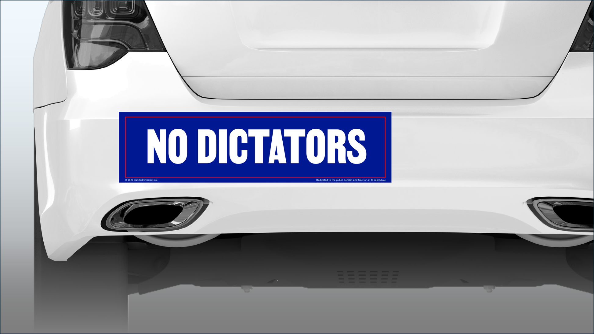 Bumper sticker - No Dictators