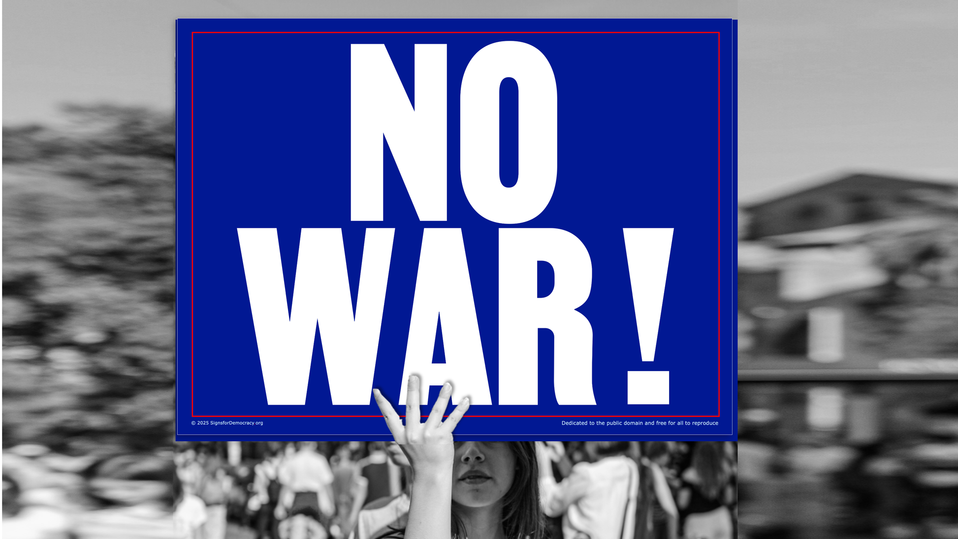 Protest sign - No War!