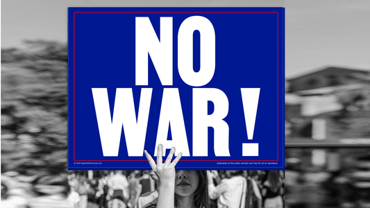 Protest sign - No War!