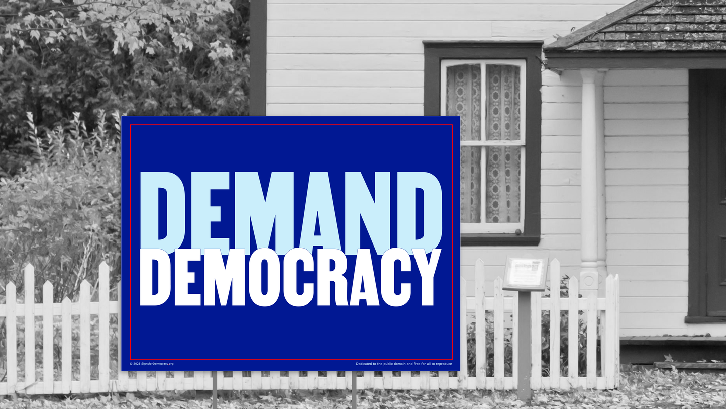 Yard sign - Demand democracy