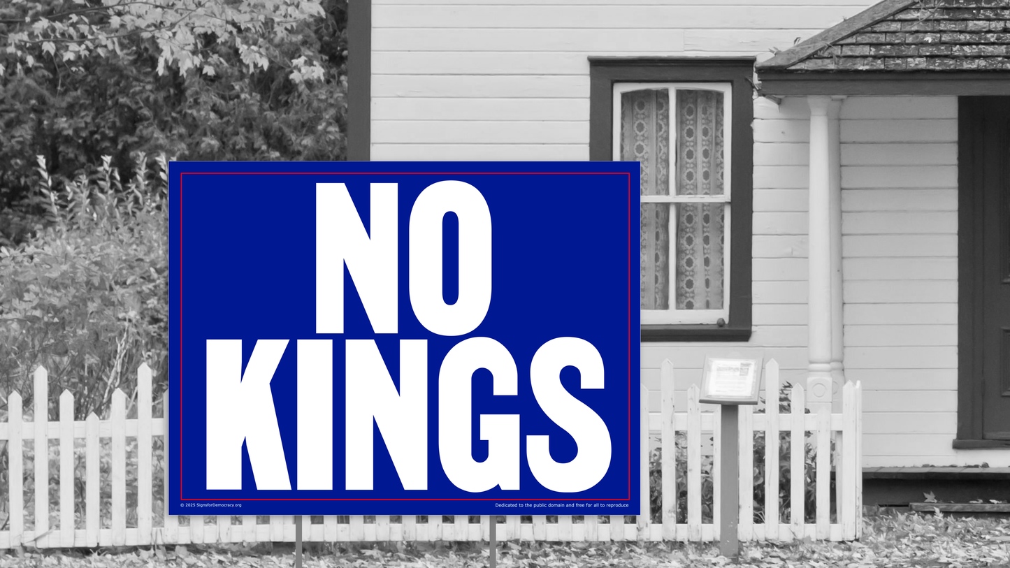 Yard sign - No Kings
