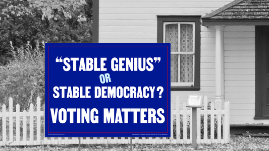 Yard sign - Stable genius or stable democracy? Voting matters