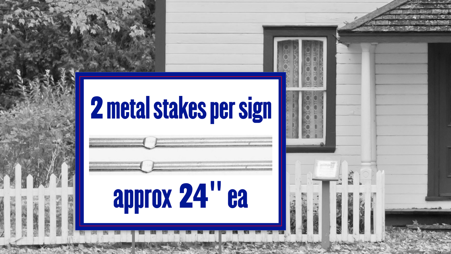 Yard sign - Metal stakes image