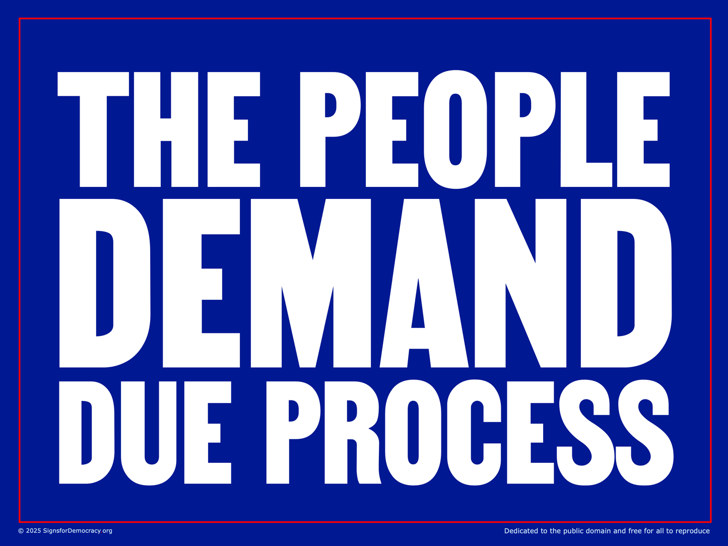 Yard sign - The people demand due process